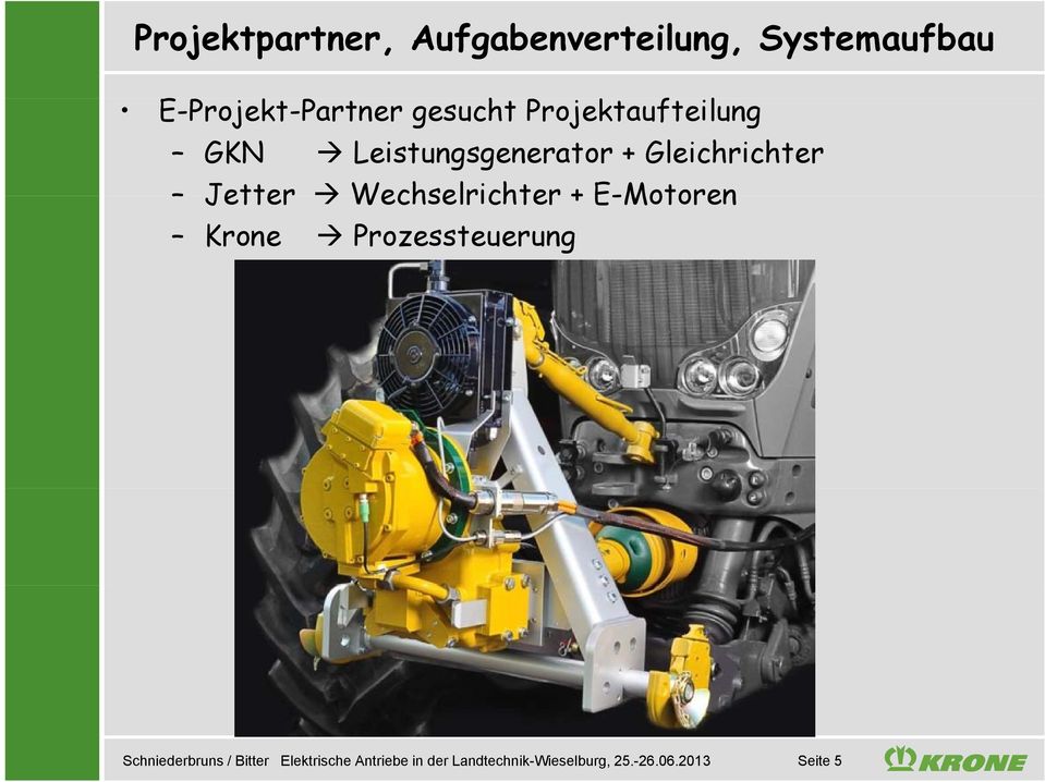 Wechselrichter + E-Motoren Krone Prozessteuerung Schniederbruns /