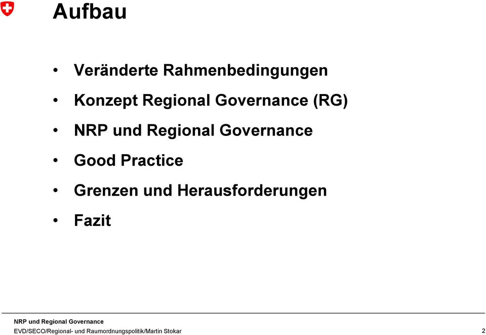 Regional Governance (RG) Good