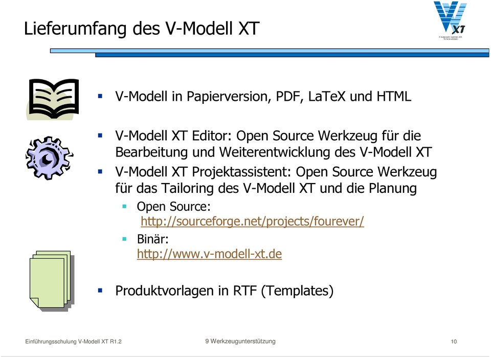 Werkzeug für das Tailoring des V-Modell XT und die Planung Open Source: http://sourceforge.