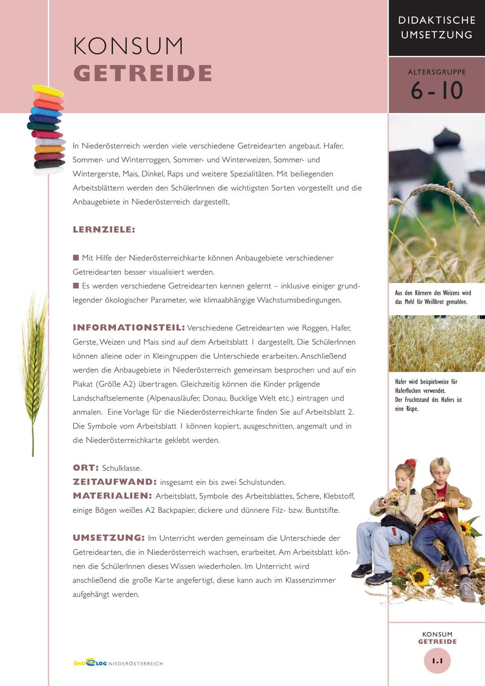Mit beiliegenden Arbeitsblättern werden den SchülerInnen die wichtigsten Sorten vorgestellt und die Anbaugebiete in Niederösterreich dargestellt.