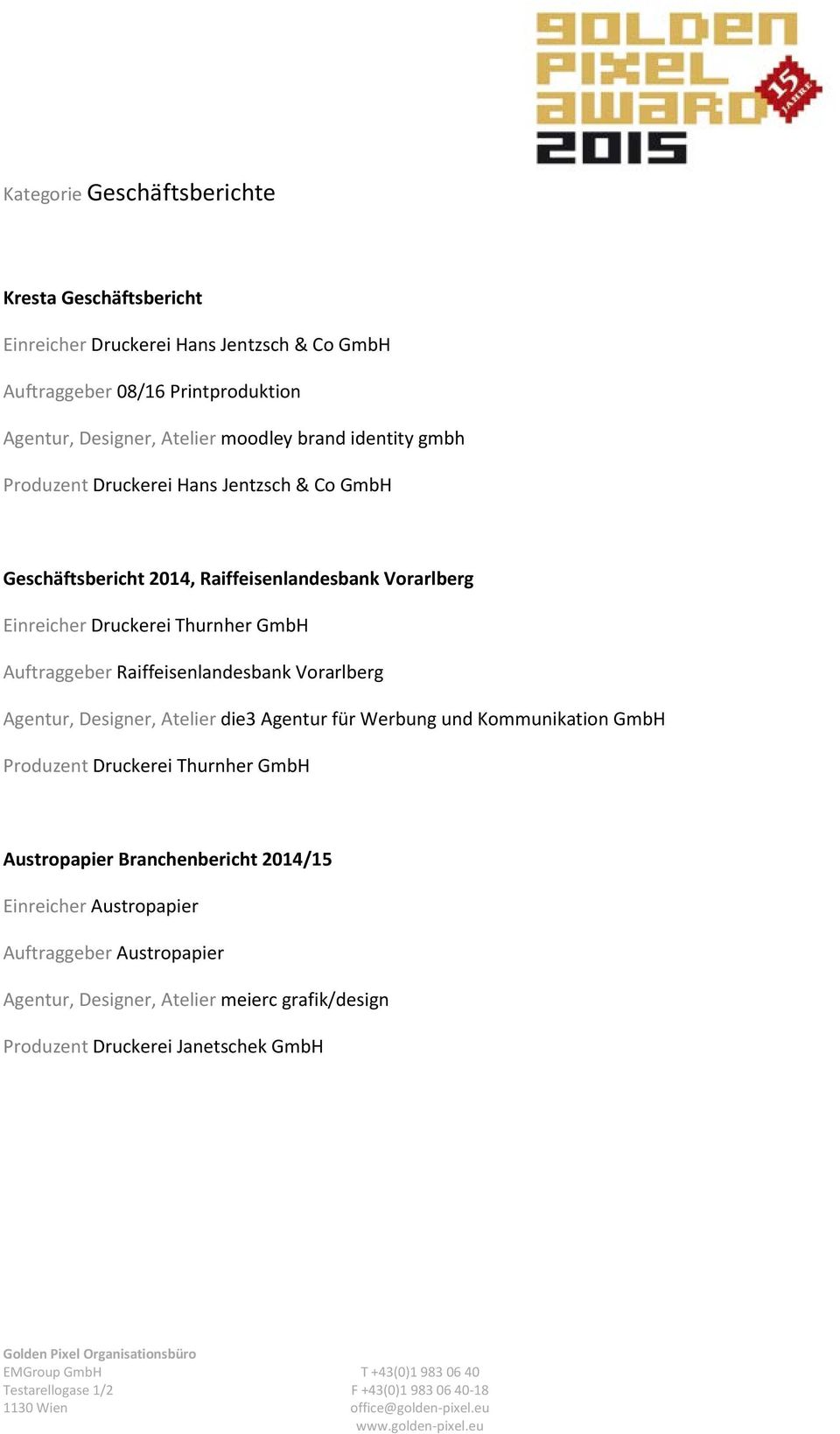 Auftraggeber Raiffeisenlandesbank Vorarlberg Agentur, Designer, Atelier die3 Agentur für Werbung und Kommunikation GmbH Produzent Druckerei Thurnher GmbH