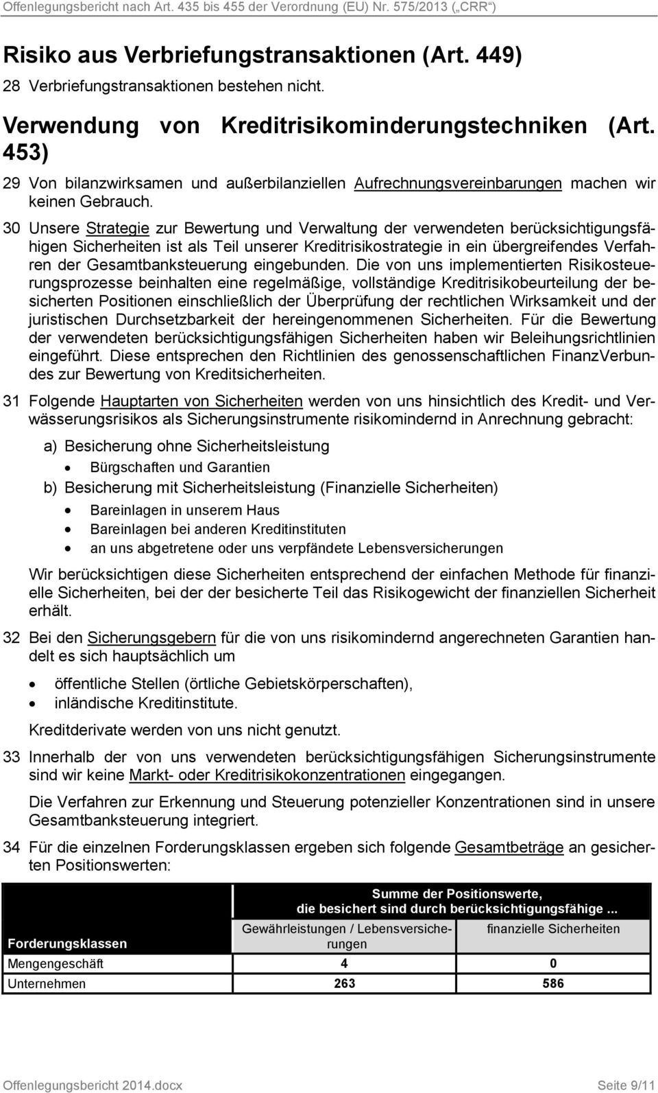 3 Unsere Strategie zur Bewertung und Verwaltung der verwendeten berücksichtigungsfähigen Sicherheiten ist als Teil unserer Kreditrisikostrategie in ein übergreifendes Verfahren der