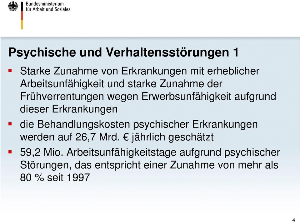 Erkrankungen die Behandlungskosten psychischer Erkrankungen werden auf 26,7 Mrd.