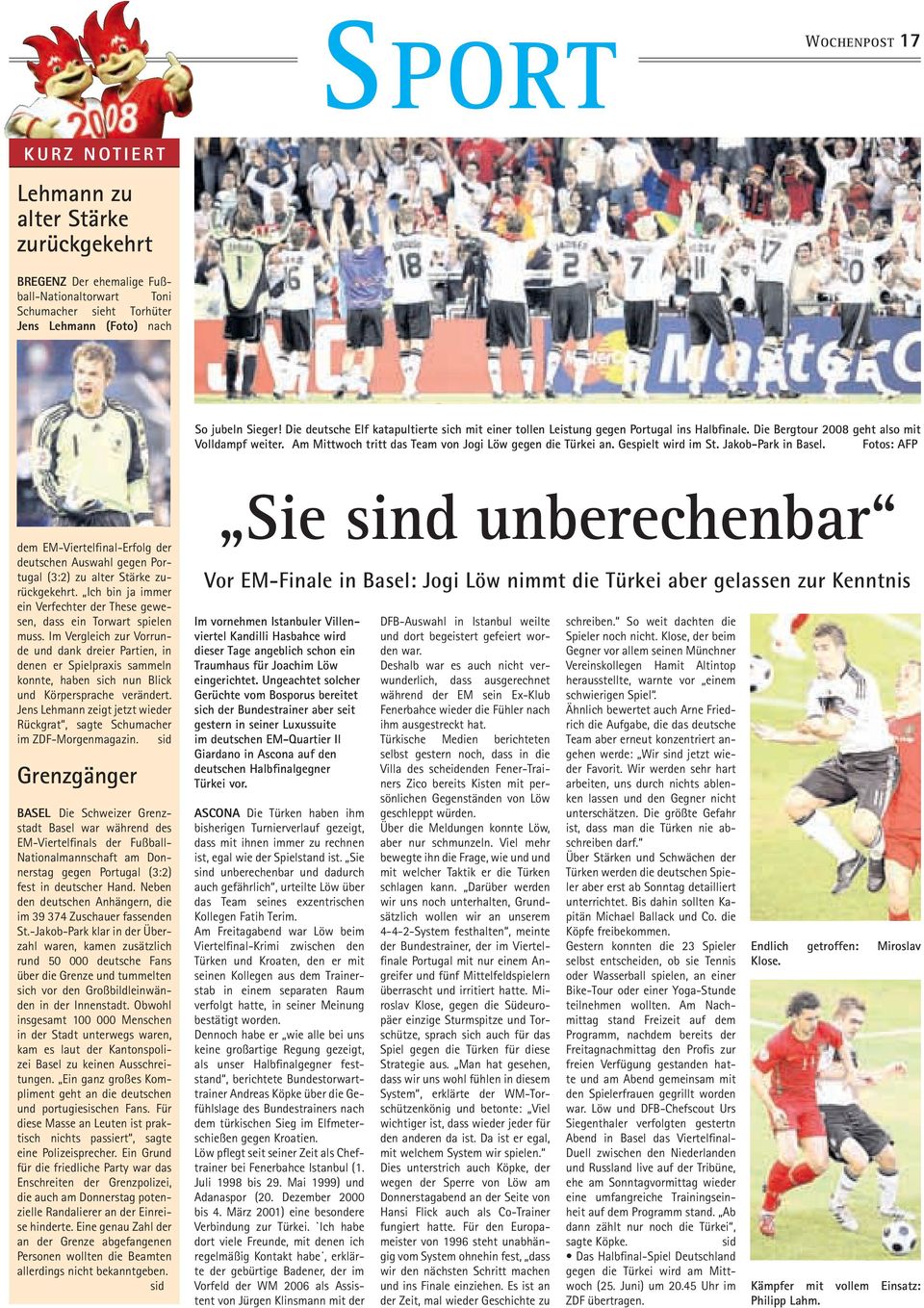 Am Mittwoch tritt das Team von Jogi Löw gegen die Türkei an. Gespielt wird im St. Jakob-Park in Basel.