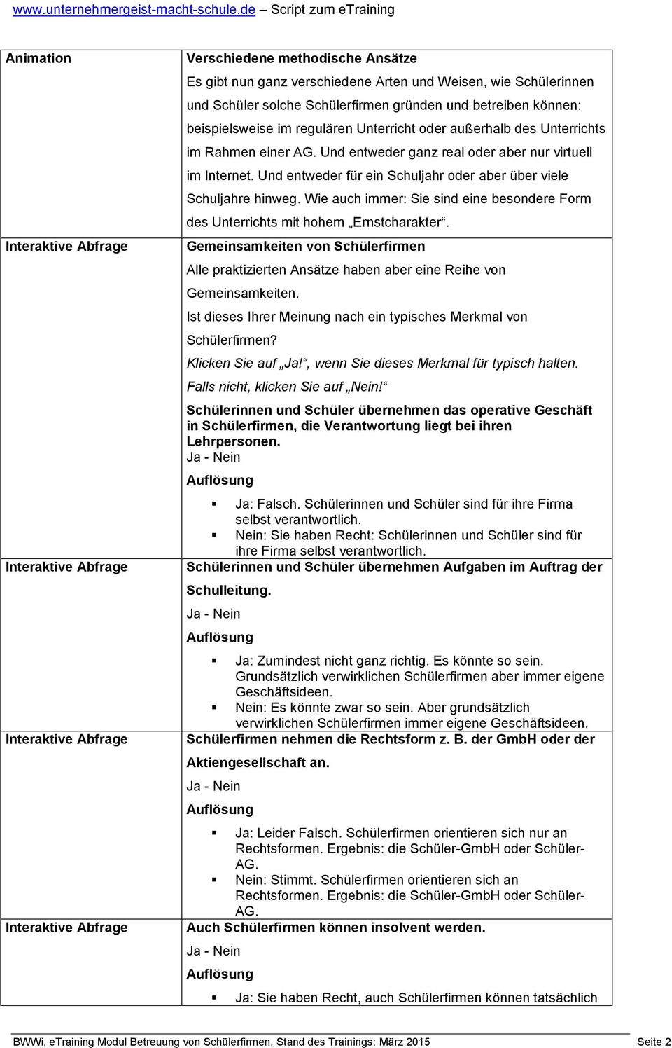 Wie auch immer: Sie sind eine besondere Form des Unterrichts mit hohem Ernstcharakter. Gemeinsamkeiten von Schülerfirmen Alle praktizierten Ansätze haben aber eine Reihe von Gemeinsamkeiten.