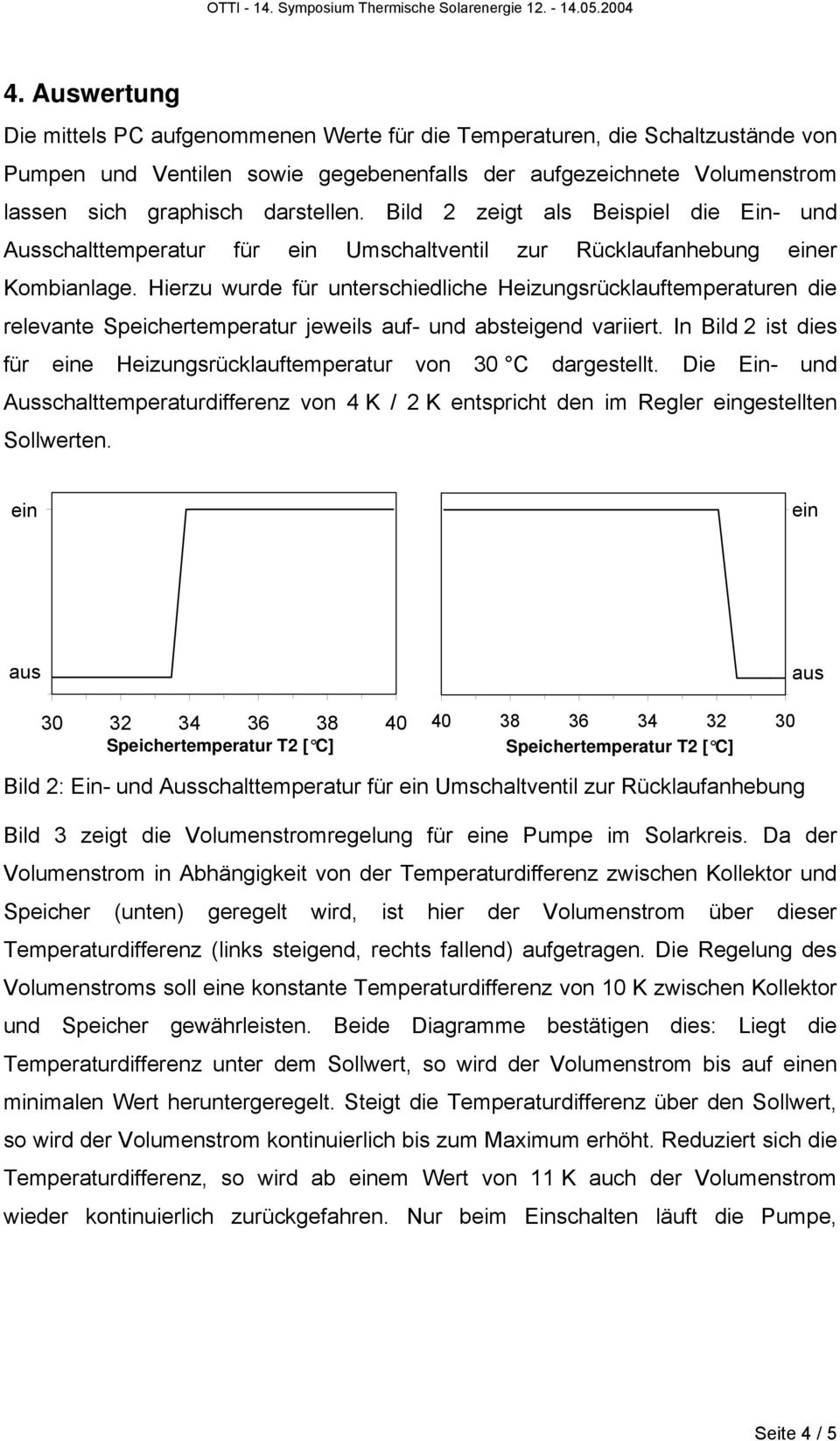 Hierzu wurde für unterschiedliche Heizungsrücklauftemperaturen die relevante Speichertemperatur jeweils auf- und absteigend variiert.
