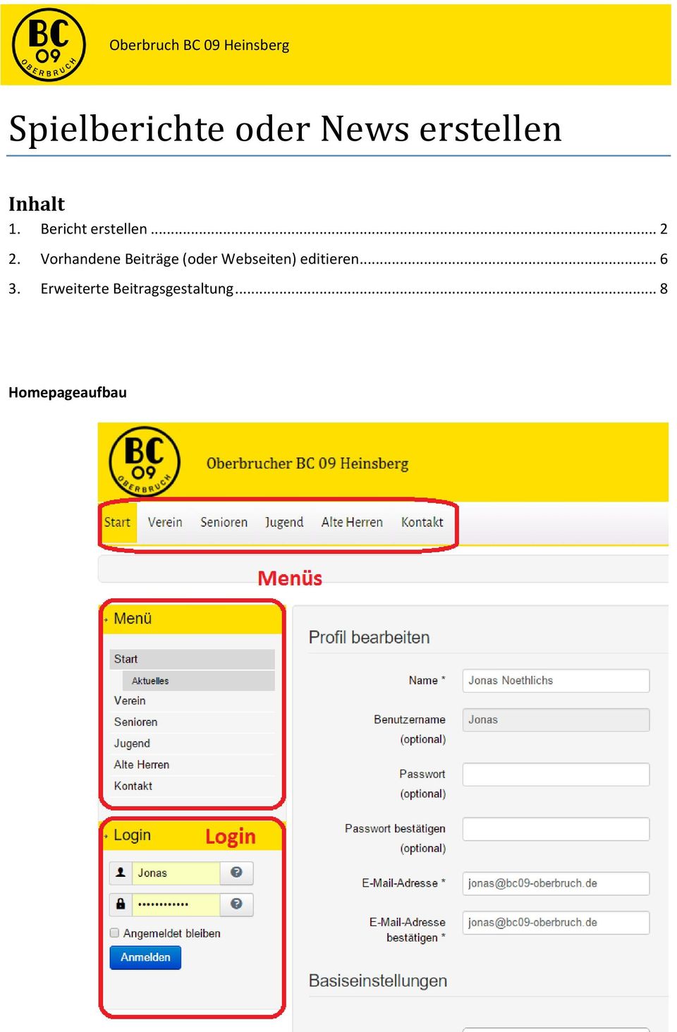 Vorhandene Beiträge (oder Webseiten)