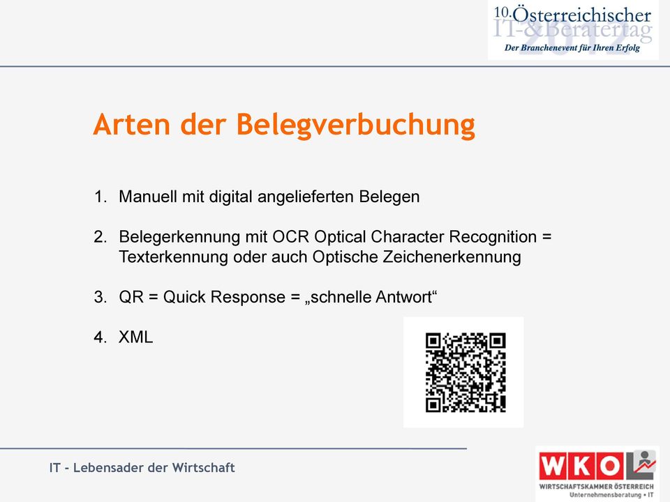 Belegerkennung mit OCR Optical Character Recognition =
