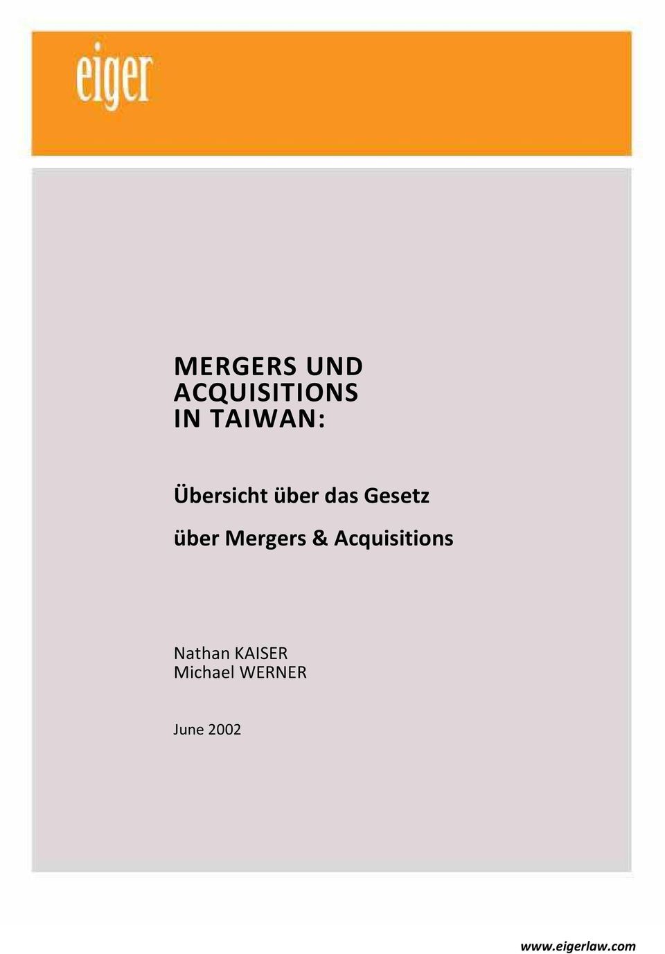 Mergers & Acquisitions Nathan KAISER