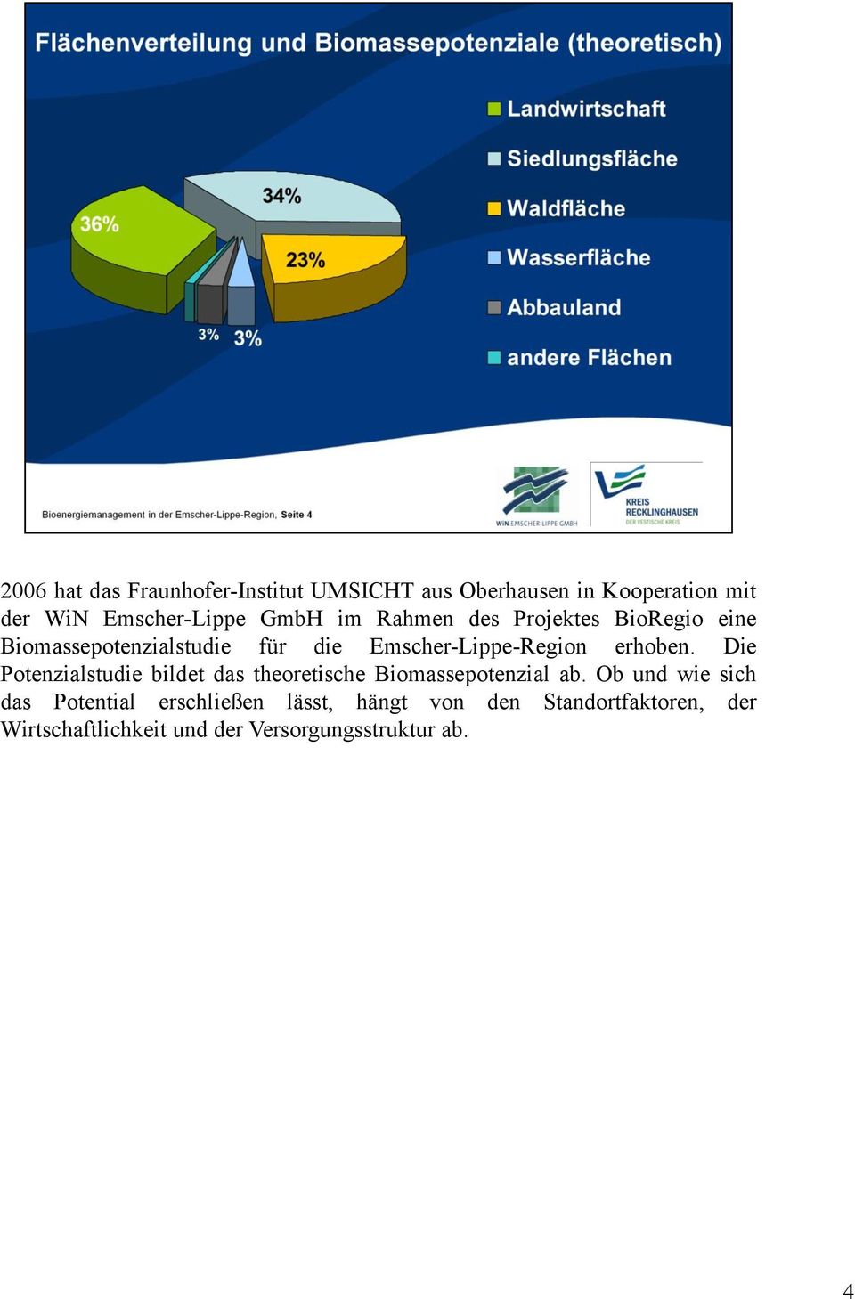 Die Potenzialstudie bildet das theoretische Biomassepotenzial ab.