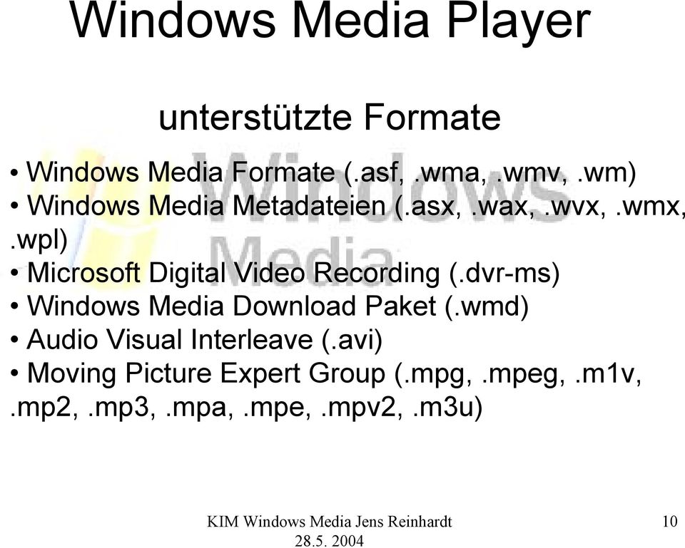 wpl) Microsoft Digital Video Recording (.dvr-ms) Windows Media Download Paket (.