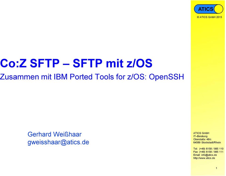 Tools for z/os: OpenSSH