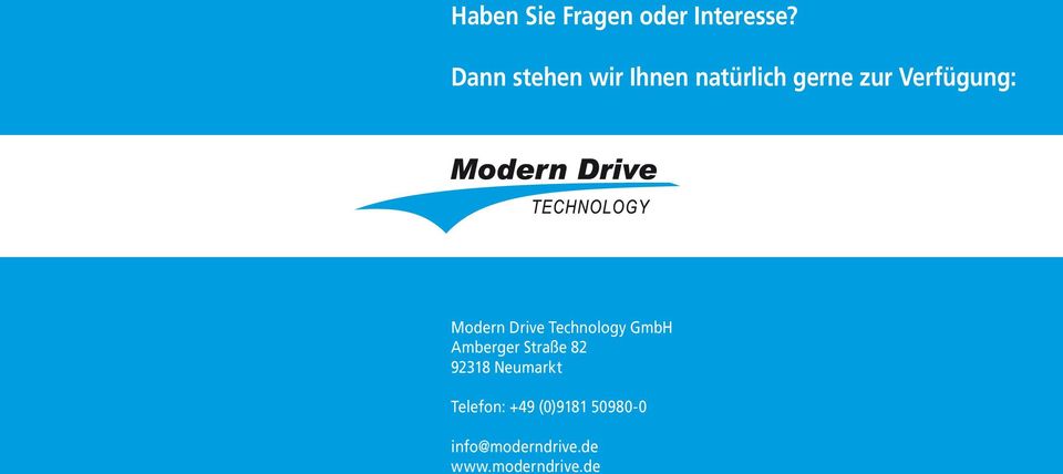 Modern Drive Technology GmbH Amberger Straße 82 92318