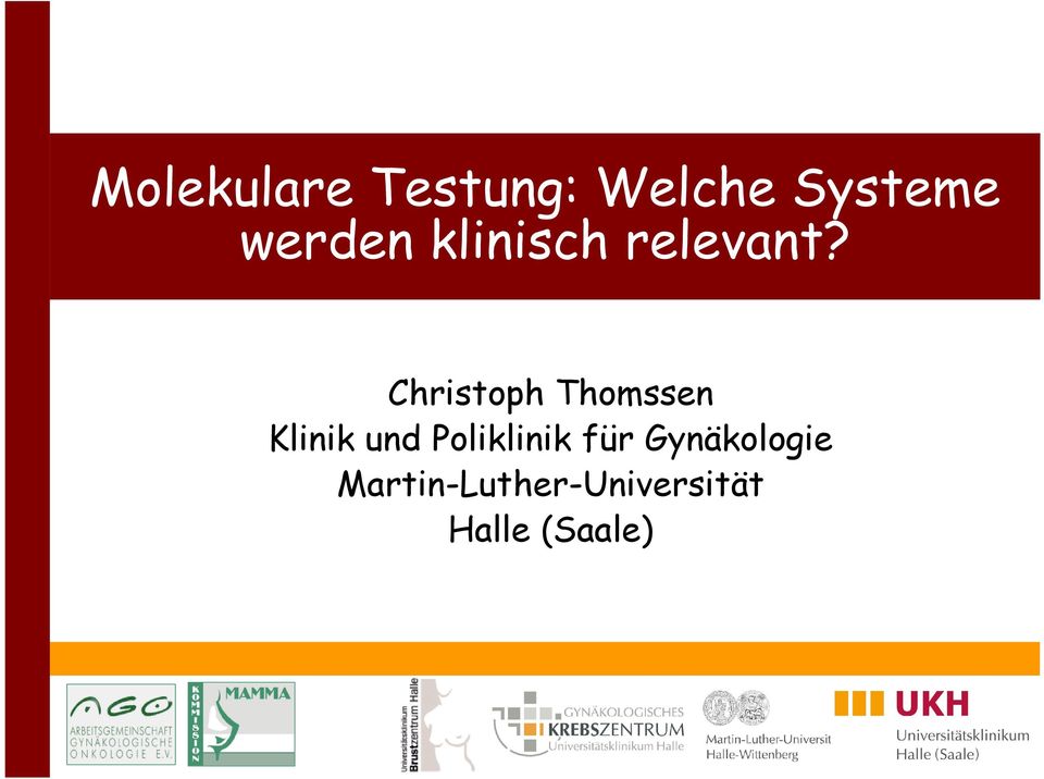 Christoph Thomssen Klinik und
