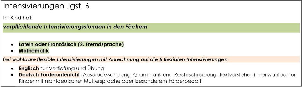Intensivierungen zur Vertiefung und Übung Deutsch Förderunterricht (Ausdrucksschulung, Grammatik und