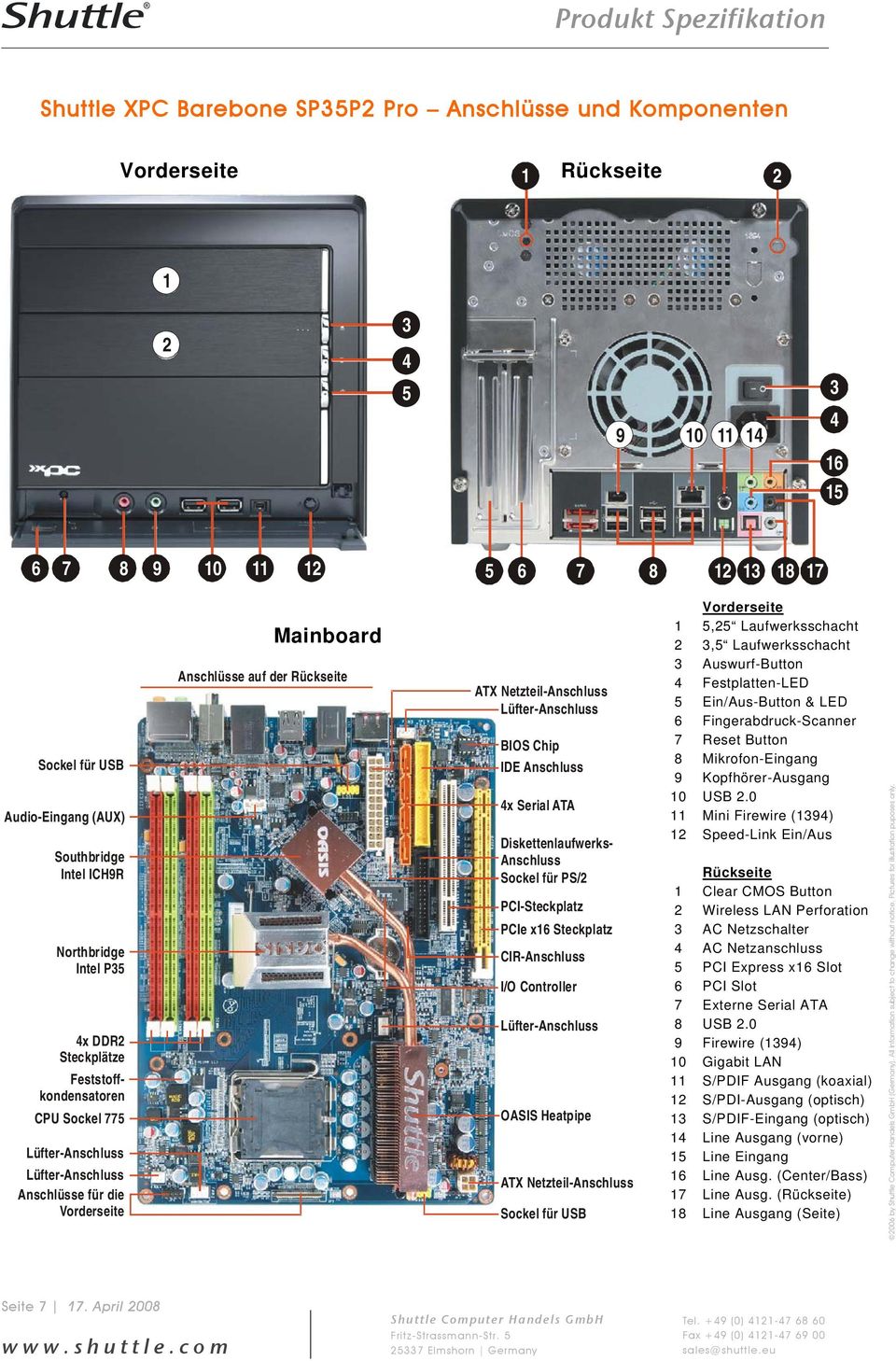 Steckplatz CIR-Anschluss I/O Controller OASIS Heatpipe ATX Netzteil-Anschluss Sockel für USB 1 10 11 1 10 11 1 1 1 1 1 1, Laufwerksschacht, Laufwerksschacht Auswurf-Button Festplatten-LED