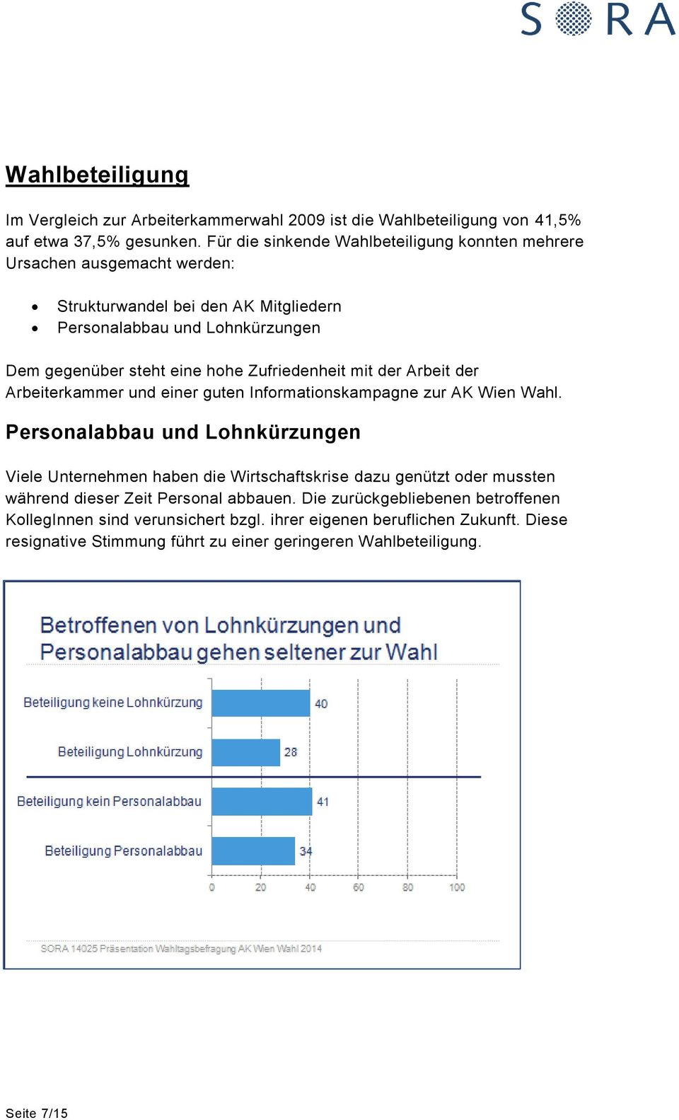 Zufriedenheit mit der Arbeit der Arbeiterkammer und einer guten Informationskampagne zur AK Wien Wahl.