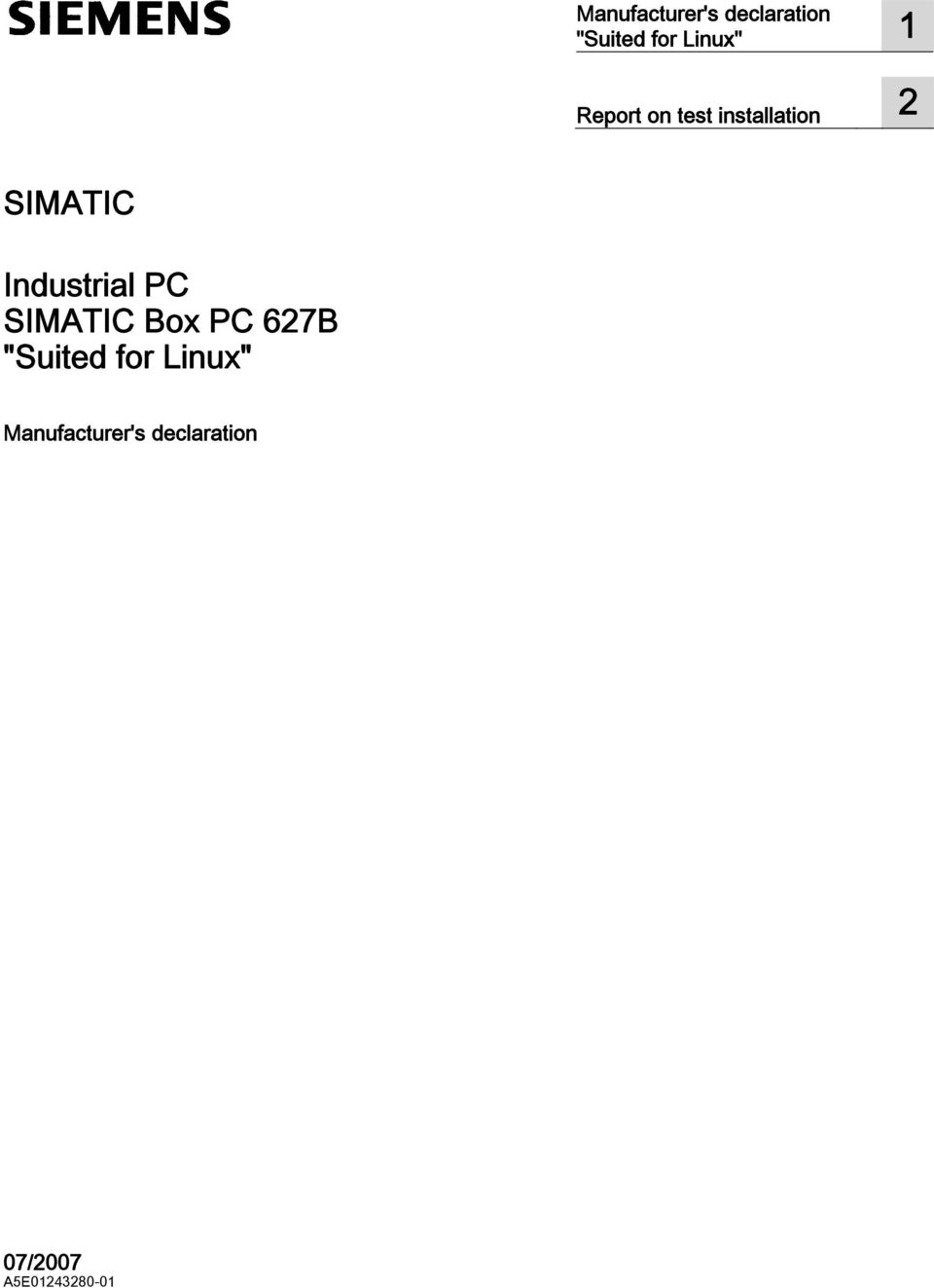 Industrial PC SIMATIC Box PC 627B "Suited for