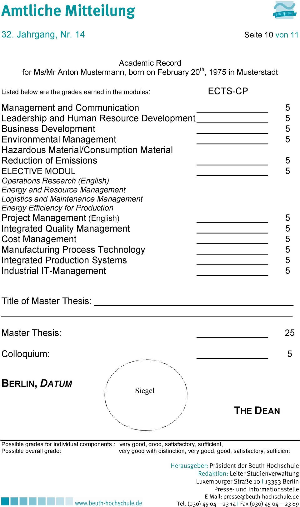 Leadership and Human Resource Development 5 Business Development 5 Environmental Management 5 Hazardous Material/Consumption Material Reduction of Emissions 5 ELECTIVE MODUL 5 Operations Research