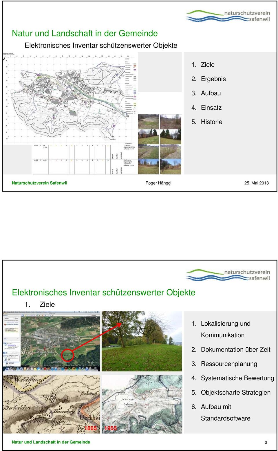 Lokalisierung und Kommunikation 2. Dokumentation über Zeit 3. Ressourcenplanung 4.