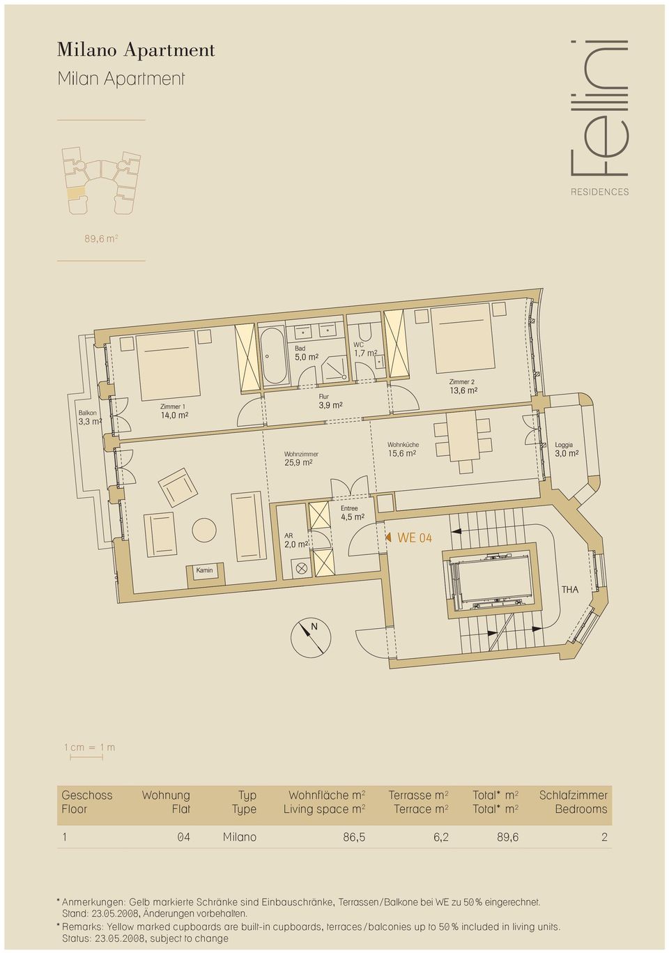 Balkon 3,3 m² 25,9 m² Wohnküche