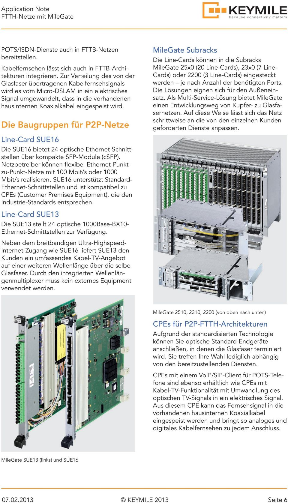 wird. Die Baugruppen für P-Netze Line-Card SUE16 Die SUE16 bietet 24 optische Ethernet-Schnittstellen über kompakte SFP-Module (csfp).