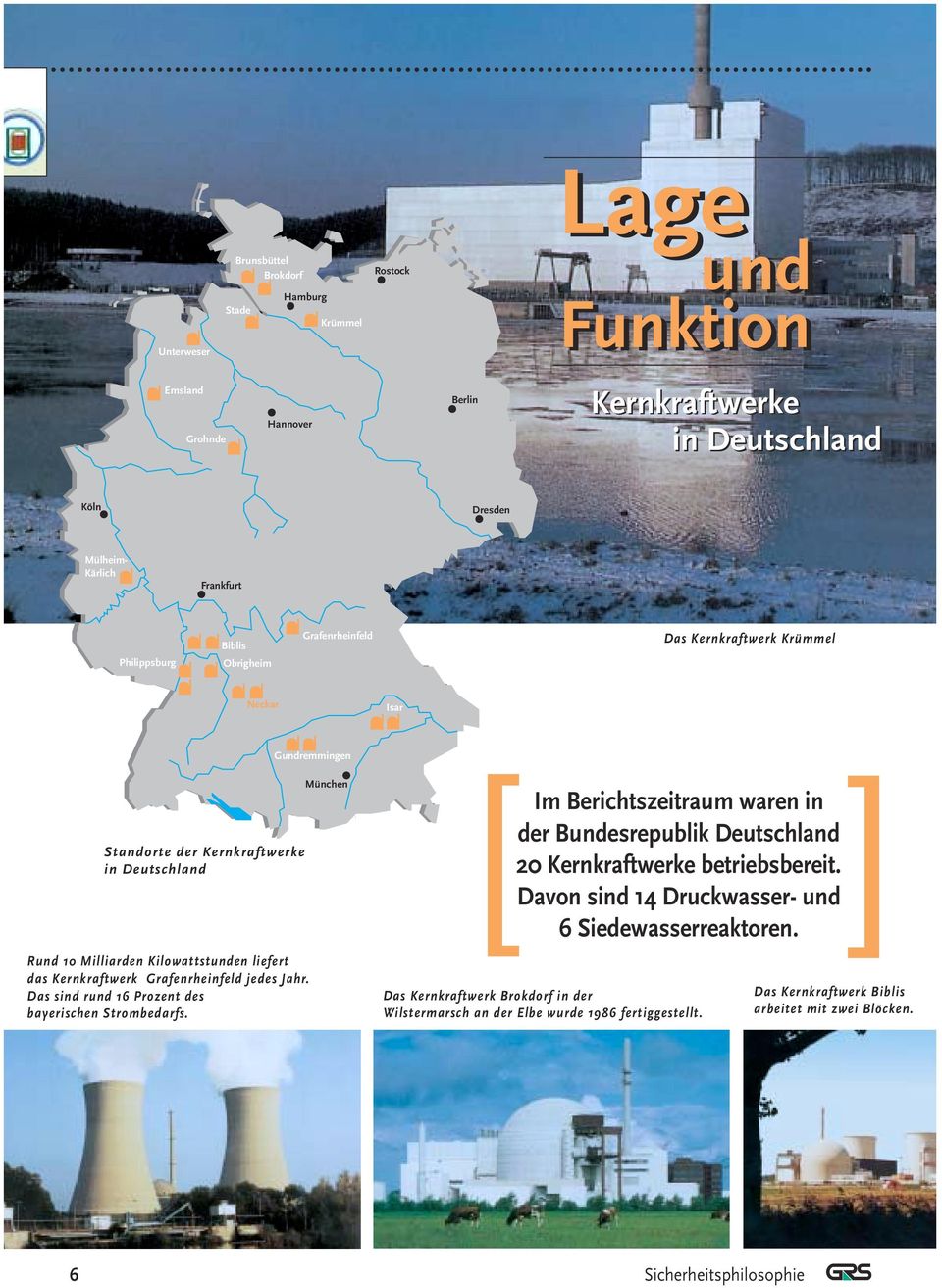 Jahr. Das sind rund 16 Prozent des bayerischen Strombedarfs. Gundremmingen München 95083-14 [ Im Berichtszeitraum waren in der Bundesrepublik Deutschland 20 Kernkraftwerke betriebsbereit.