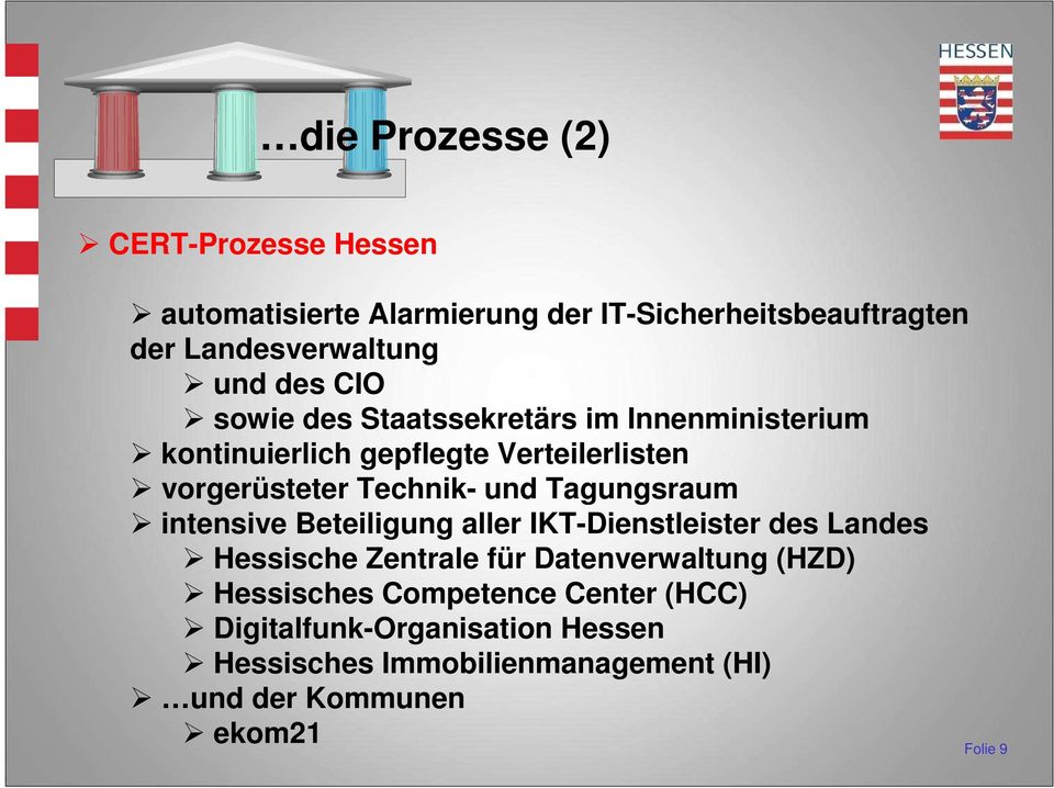 Tagungsraum intensive Beteiligung aller IKT-Dienstleister des Landes Hessische Zentrale für Datenverwaltung (HZD)
