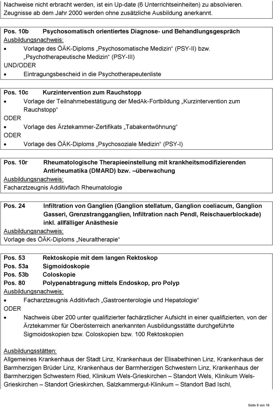 Psychotherapeutische Medizin (PSY-III) UND/ODER Eintragungsbescheid in die Psychotherapeutenliste Pos.
