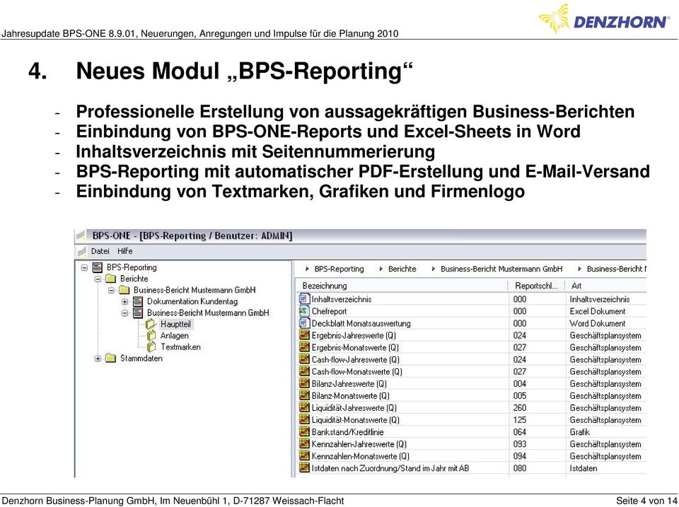 BPS-Reporting mit automatischer PDF-Erstellung und E-Mail-Versand - Einbindung von Textmarken,