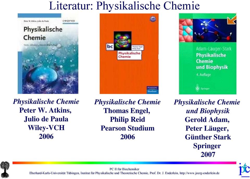 Thomas Engel, Philip Reid Pearson Studium 2006 Physikalische