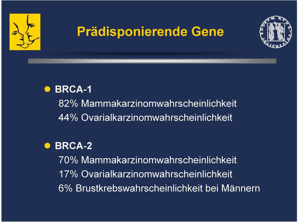 Ovarialkarzinomwahrscheinlichkeit BRCA-2 70%