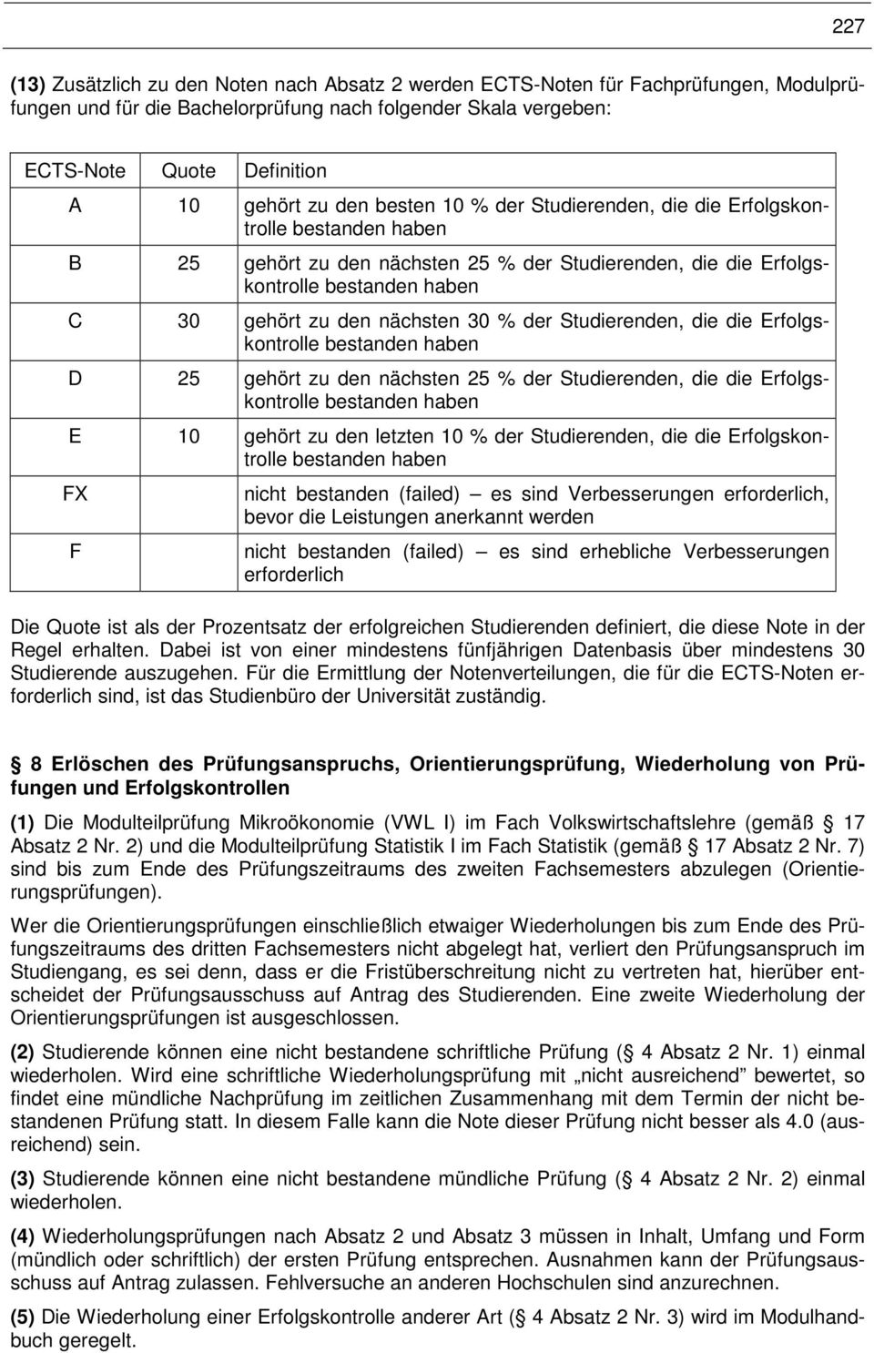 der Studierenden, die die Erfolgskontrolle bestanden haben D 25 gehört zu den nächsten 25 % der Studierenden, die die Erfolgskontrolle bestanden haben E 10 gehört zu den letzten 10 % der