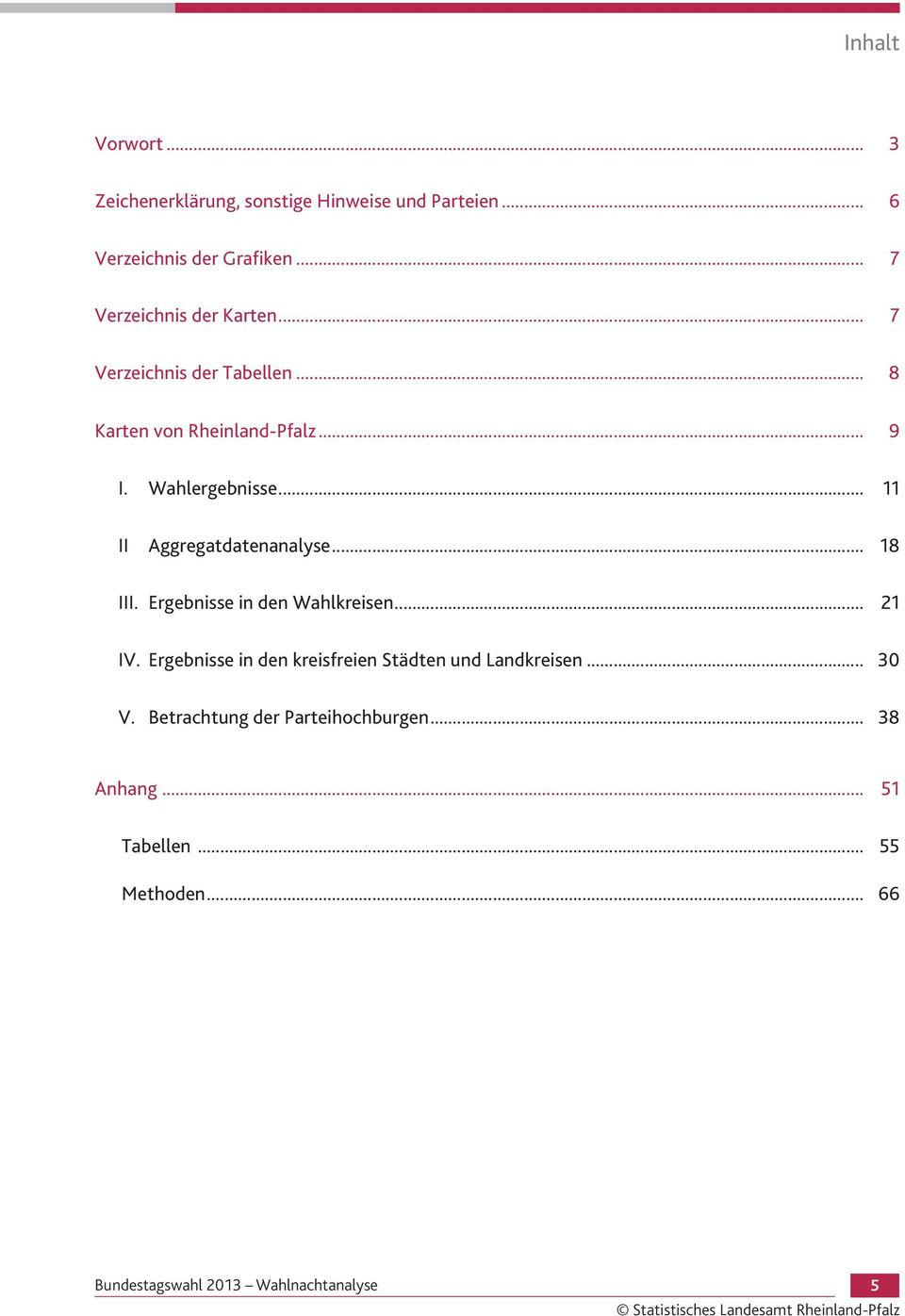 .. 11 II Aggregatdatenanalyse... 18 III. Ergebnisse in den Wahlkreisen... 21 IV.