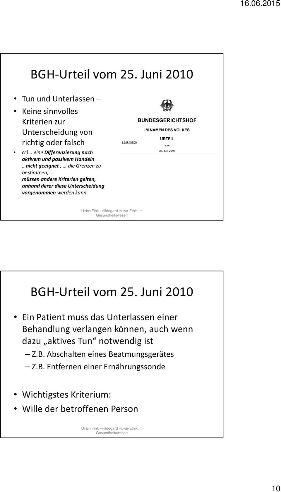 diese Unterscheidung vorgenommen werden kann. BGH-Urteil vom 25.