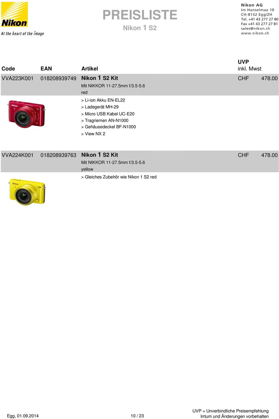 Gehäusedeckel BF-N1000 > View NX 2 VVA224K001 018208939763 Nikon 1 S2 Kit CHF 478.