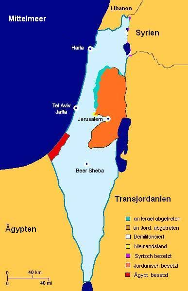 SCHOOL-SCOUT Positionen im Nahostkonflikt: Israelis und Palästinenser Seite 3 von 6 Die arabischen Staaten Ägypten, Syrien, Libanon, Transjordanien und Irak erklärten Israel dagegen am 15.