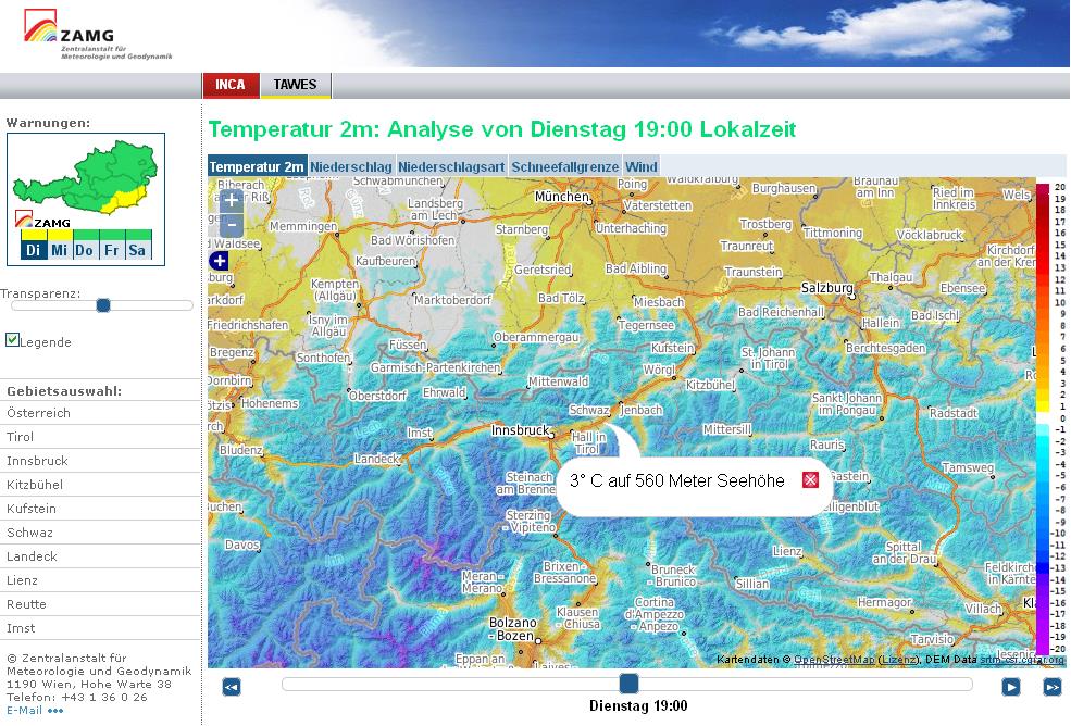 Die Wetterbox eine Box des Landes Tirol voller Informationen INCA DAS