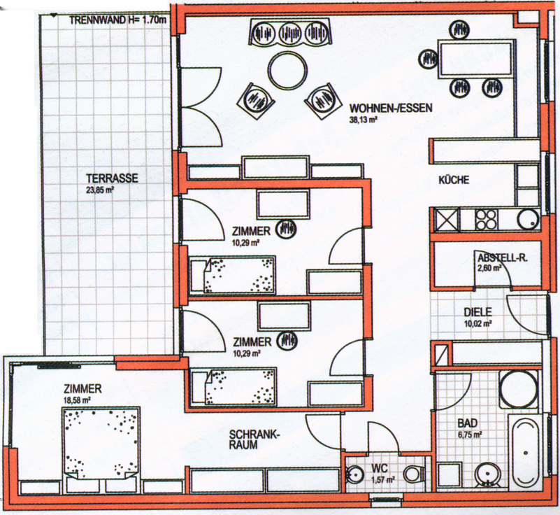Arbeitsbereich Geometrie und CAD, H.-P. Schröcker Perspektive Vertiefung, WS 2007/08 Innenraumperspektive Skizzieren Sie zwei perspektivische Innenansichten des gegebenen Wohnhauses.