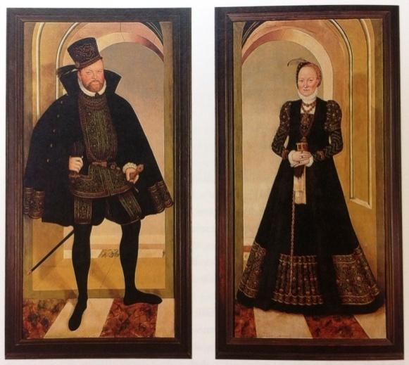 Cranach der Jüngere: Das ganzfigurige Standesporträt August, Kurfürst von Sachsen und Anna,