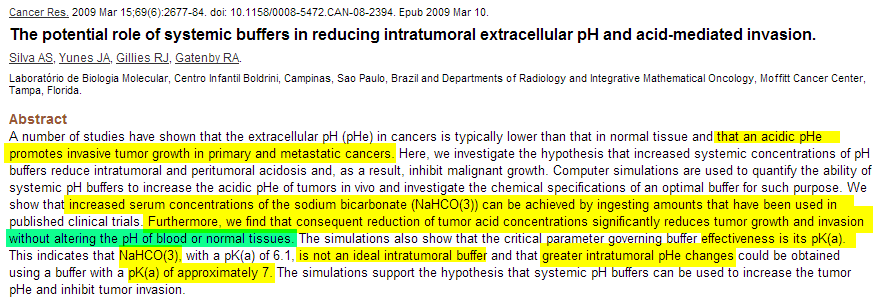 Wie korrigieren wir Azidose - 2009 Tumor-Wachstum u Metastasierung stark v Azidose abhängig Na-Bicarb erhöht