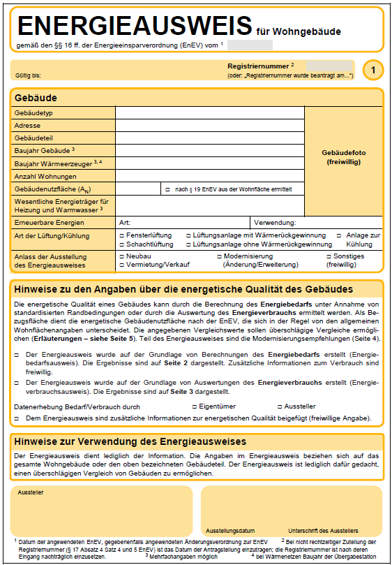 Berechneter Energiebedarf