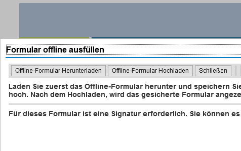 Starten Sie den Downloadvorgang für das Offline-Formular mit Offline-Formular Herunterladen. Bestimmen Sie 1.