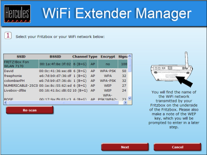 2.3.6. WiFi-Verbindung zwischen Ihrem Hercules WiFi Extender und Ihrer Fritz!