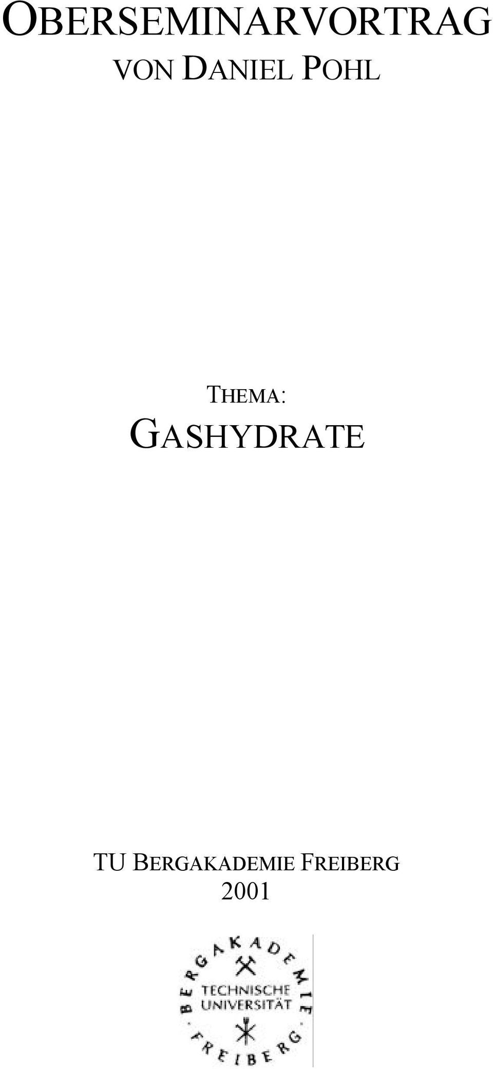 THEMA: GASHYDRATE TU