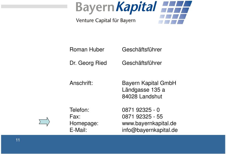 Bayern Kapital GmbH Ländgasse 135 a 84028 Landshut