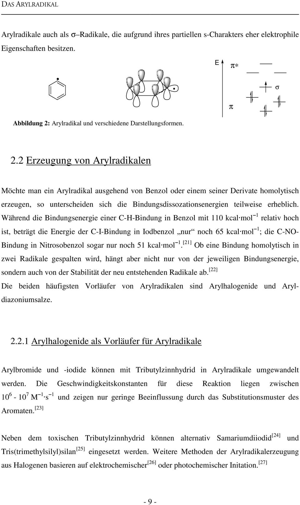 Arylradikal und verschiedene Darstellungsformen. 2.