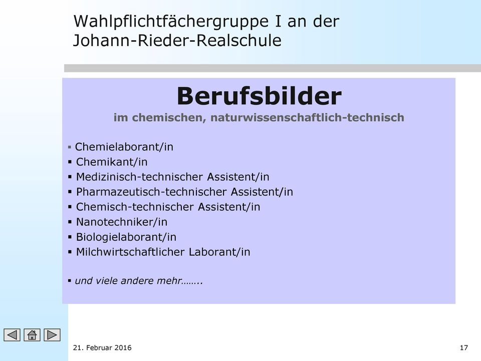 Assistent/in Chemisch-technischer Assistent/in Nanotechniker/in