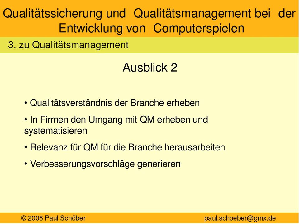 den Umgang mit QM erheben und systematisieren