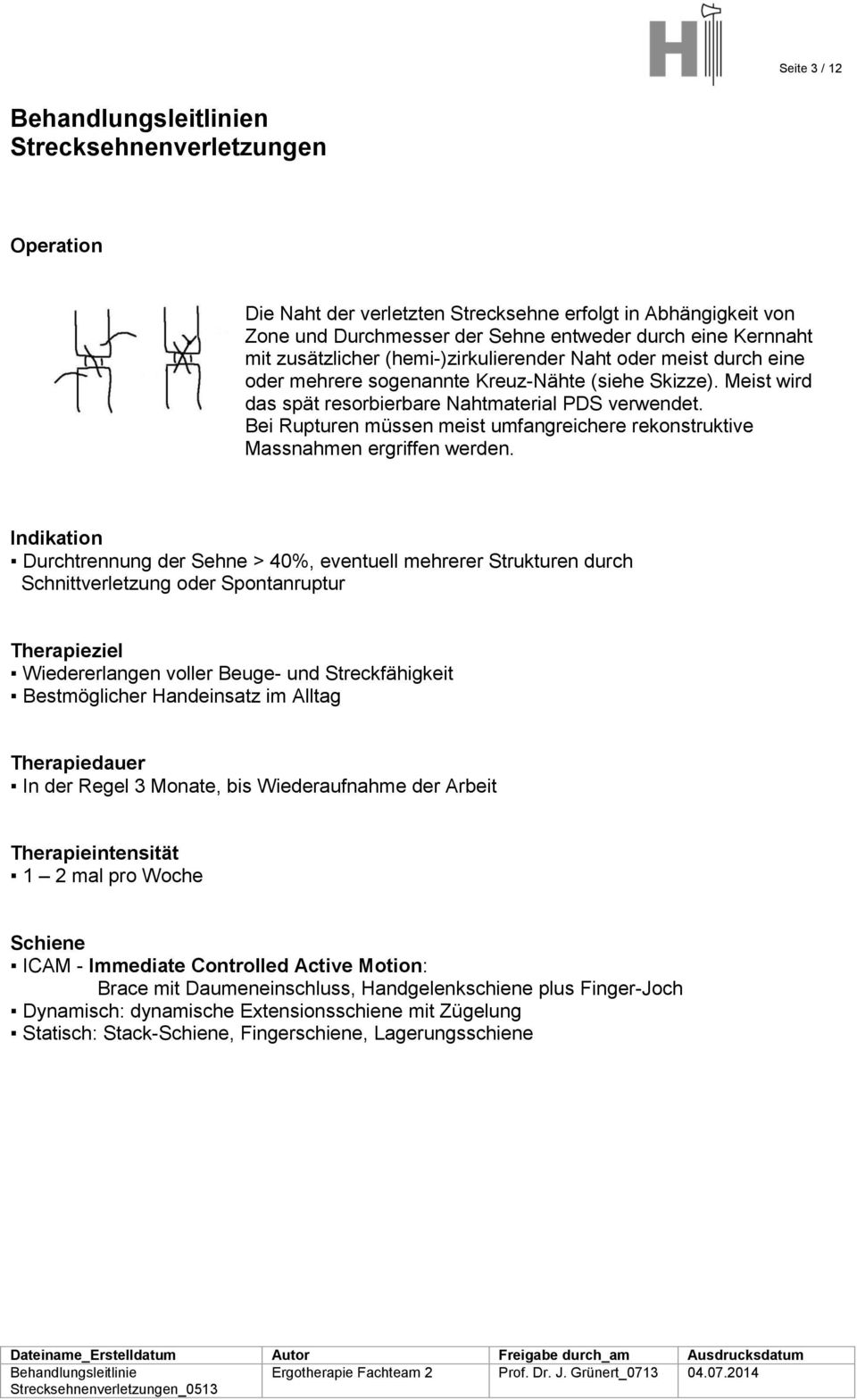 Bei Rupturen müssen meist umfangreichere rekonstruktive Massnahmen ergriffen werden.